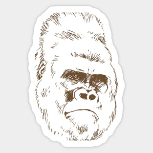 Gorilla Head Line Art Sticker